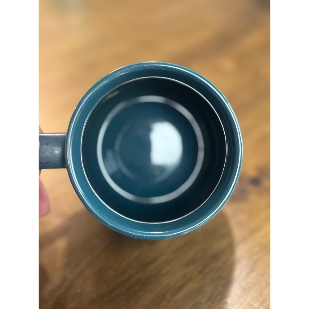 Threshold Teal Blue Stoneware Monogram P Coffee Mug Plaid Letter Arrow Speckled - Picture 2 of 4